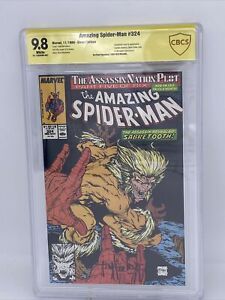 Amazing Spider-Man 324 SIGNED Todd Mcfarlane 9.8 CBCS SABERTOOTH DIRECT VARIANT