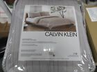Calvin Klein 3-Piece Cotton Reversible Stripe Comforter Set PEWTER GRAY STRIPE