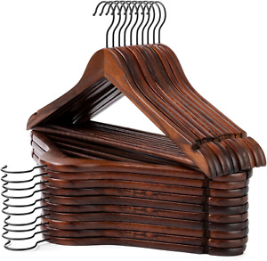 Wooden Hangers 20 Pack Strong Wood Suit Hangers with Extra Smooth Finish