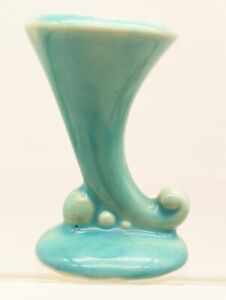 New ListingVintage Miniature Shawnee Pottery Turquoise Cornucopia Vase