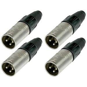 4x Neutrik NC3MX 3 Pin XLR Male Cable Connector Adapter Mic Microphone Mixer