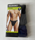Murano Mens Multicolor 3-Pack Thong Comfort Stretch Size Small NWT