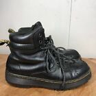 Dr Doc Martens Boots Womens 8 Work Steel Toe Industrial Black Leather Ankle Shoe