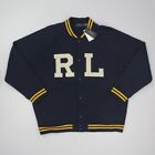 Polo Ralph Lauren RL Fleece Letterman Baseball Jacket Men's Size 2XL Navy NWT