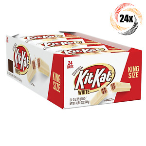 Full Box 24x Packs Kit Kat White Chocolate Wafers Candy Bars | King Size 3oz |