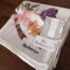 Unused Burberry Silk Cotton Scarf Large Handkerchief Flower Pink Check 58×58cm