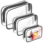 3 Pack Clear Travel Cosmetic Bag Toiletry Makeup Pouch Organizer with Zipper