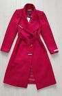Ted Baker Rose Wool Cashmere Wrap Coat Deep Pink Red Size 1 UK 8 BNWT  £325