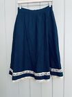Vintage Gunne Sax Blue Denim Midi Skirt Size 11 Jessica McClintock Western