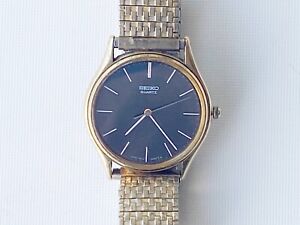 vintage seiko 7810-6049 black men's quartz watch, 33mm case