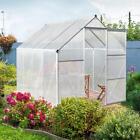 8' x 6' Walk-in Polycarbonate Greenhouse Kit with Roof Vent &Window