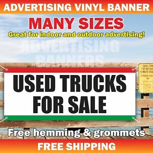 USED TRUCKS FOR SALE Advertising Banner Vinyl Mesh Sign car auto service garage