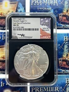 New Listing2021 SILVER EAGLE NGC MS70 MERCANTI SIGNED LDOP TYPE 1