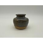 New ListingVintage Bud Vase Jar Art Pottery Signed Carli Stoneware Blue Brown Storage