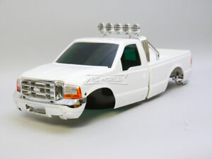 RC 1/10 FORD F350 Pickup HARD Body Shell Scale Body -ASSEMBLED- WHITE