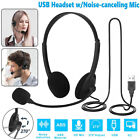 2024 USB Headset With Microphone Noise Cancelling Computer PC Headphones US