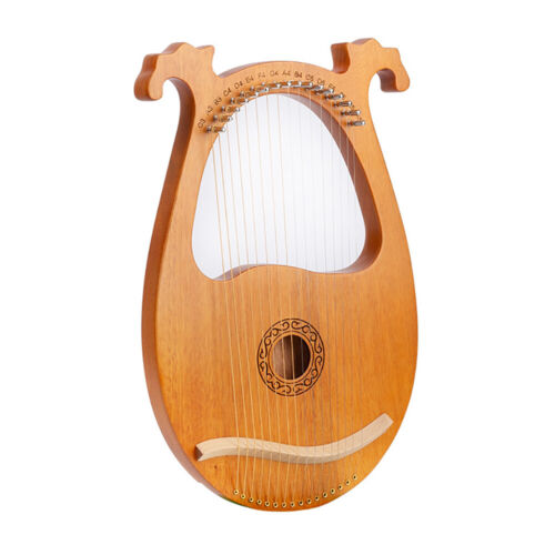 New ListingVintage Lyre Harp 16 Strings Mahogany Wood Harp Tuning Wrench String Pickup Set