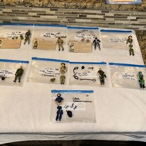 LOT OF 9 VINTAGE 1983-84-85 G I JOE FIGURE (LOOSE) W SOME CARDS & ACCESSORIES