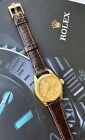 Rolex Datejust Lady Solid 18K Yellow Gold Watch Brown Band Rare Dial 6917