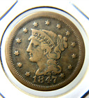 New Listing1847 Braided Hair Large Cent Fine+. Full Liberty 11.12