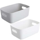 Bathroom Storage Bins Plastics Baskets For Shelves Home Pantry Storage Box