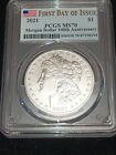 2021 1$ .999 Fine Silver Morgan Dollar 100th Ann First Day of Issue PCGS MS70