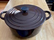 Vintage Le Creuset B Cast Iron Chocolate Brown Enamel 2qt Dutch Oven w/Lid
