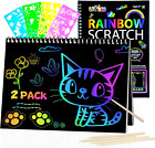 Arts and Crafts for Kids Ages 3-5-10 Girls Boys,Rainbow Scratch Paper Art Notebo