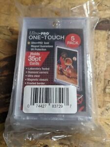 Ultra Pro One-Touch 35 pt 5 Pack NEW Pro Gold Magnet UV Protection