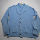 Vintage Lord Jeff Cardigan Mens XL Blue Tall Fellow Wool Knit Sweater Button