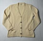 CELINE Vintage Cardigan Sweater Knit Logo on Buttons cream color Women Size 44