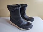 Chaco Womens Boots Size 9.5 Borealis Black Waterproof Leather Faux Fur Slip On