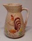 Vintage Hobnail Rooster Pitcher Hand Painted - Made In Japan.