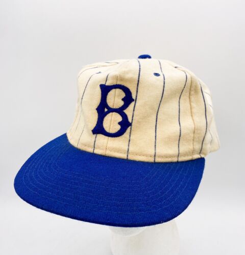 Vintage Brooklyn Dodgers Jackie Robinson Pinstripe SnapBack Hat Starter White