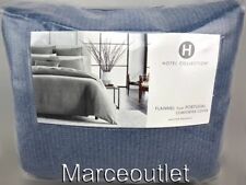 Hotel Collection Herringbone Flannel KING Duvet Cover Blue