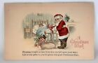 Christmas Post Card Embossed Santa Claus Delivering Gifts Unposted