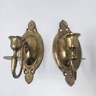 Set of 2 Solid Brass Wall Sconce Candlestick Holders India Victorian Single Arm