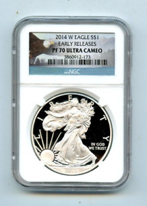 New Listing2014-W NGC PR70 UCAM EARLY RELEASES SILVER EAGLE COIN!!