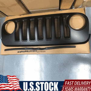 Front Bumper Grille Mesh Grill For Jeep Wrangler JK / JKU 2007-2015 2016 2017 5S (For: Jeep)