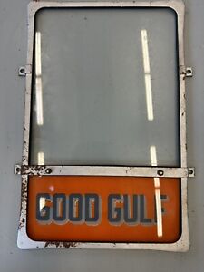 Original Bennett 766 Gas Pump Good Gulf Door Glass Frame Assembly