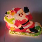 Vintage Empire Blow Mold Santa Claus In His Sleigh Lighted Tabletop Christmas
