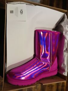 Ugg Australia  Women's Classic Short  Pink Iridescent  Boots Size 8.0 NIB