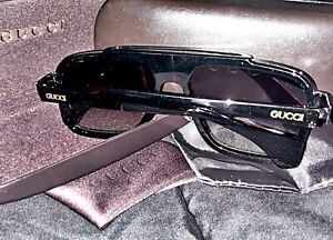 Gucci GG0924S 001 Men's Ruthenium Rectangle 60 mm Sunglasses