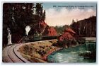 Nehalem Oregon OR Postcard Approaching Mohler On Nehalem River c1910 Train Scene