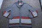 Streetwear Shawl Collar Cardigan Sweater Striped Modern Men's L