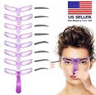 8 Styles Eyebrow Shaping Stencils Kit Grooming Shaper Template Makeup Tools New