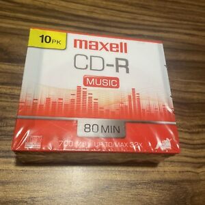 Maxell 10PK CD-R Music Recording 32x 80 Min 700 MB Compact Disc New