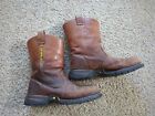 Mens Caterpillar p73263 Pull-On Leather Work Boots Size 10.5M