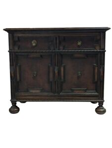 Vintage Sligh Furniture Jacobean Style Server, Walnut, 34″H, PA6369AS