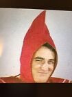 GNOME ELF RED HAT COSTUME ACCESSORY TIES AT NECK -NIP
